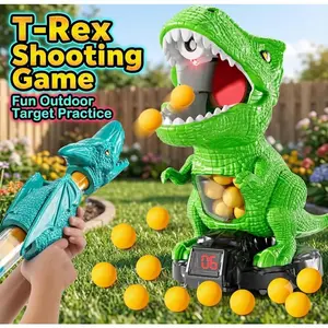 Dinosaur Target Shooting Game for Kids 3+ with Moving Target and Foam Blaster for Outdoor Play