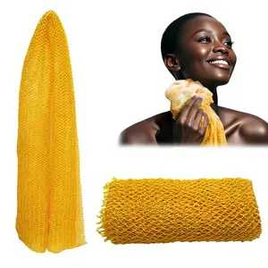 Exfoliating Net Bath Skin Smoother, Scrubber Washcloth Towel 40 Inches Long Flexible for Back Hard to Areas with Soft Knots Rich Lather