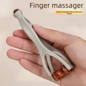 New Wooden Finger Massager with Roller, Hand Joint Acupressure Tool, Meridian Massage Device, Relaxing Pain Relief Aid, Beauty Massagers
