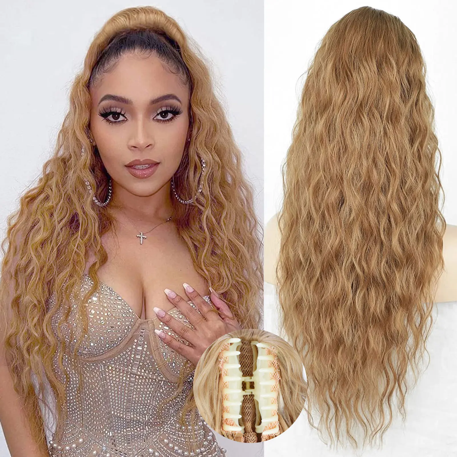 Claw Clip 30inch Light Brown