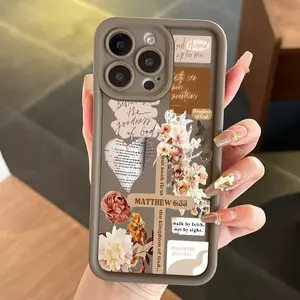 Cross Patchwork Print Phone Case, Staircase Tpu Soft Shell, Fits iPhone 16 Pro Max 16 15 14 13 12 11 Pro Max XR, Perfect Gift