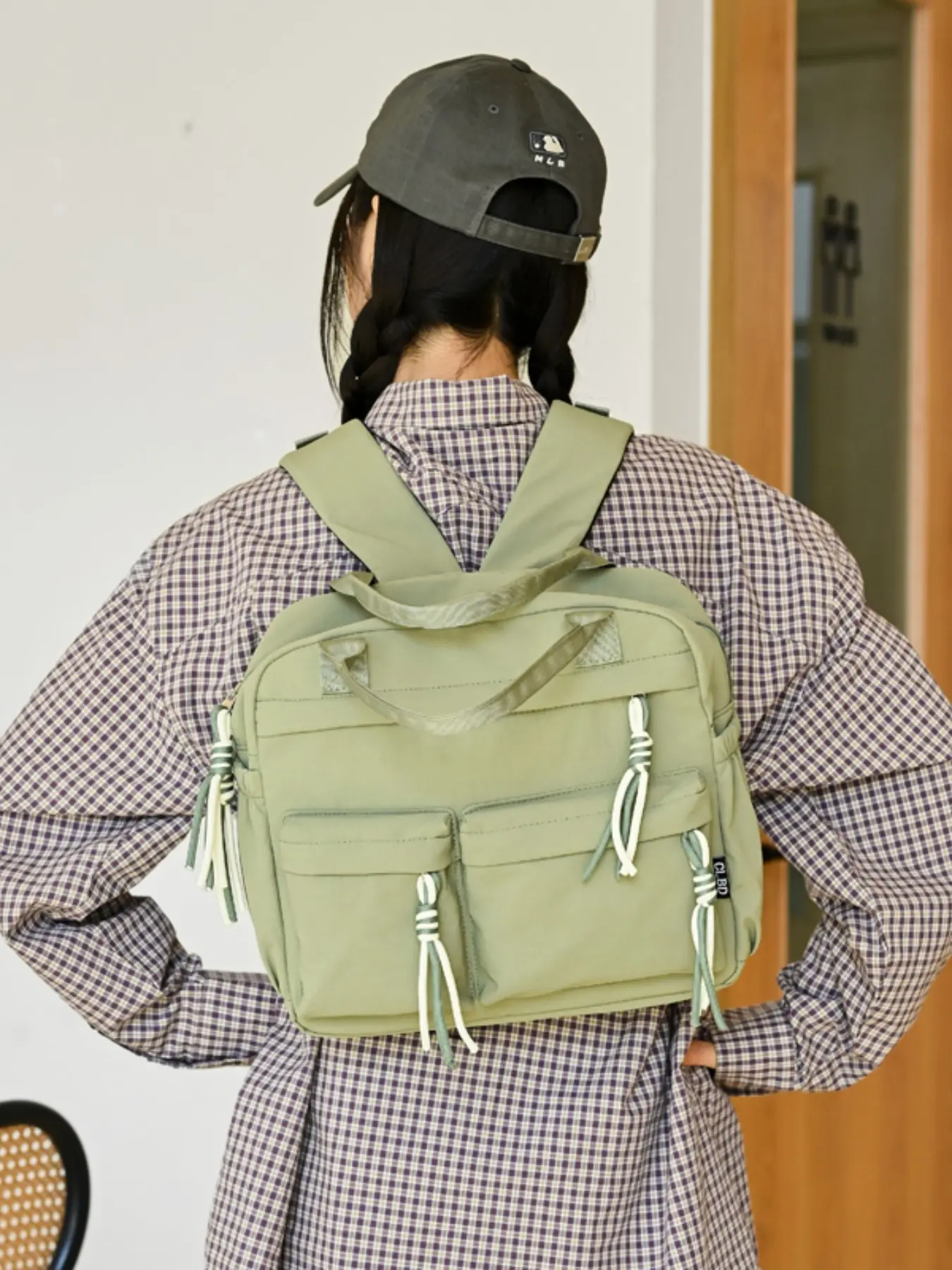 Multi-Pocket Drawstring Commuter Computer Backpack Handbag Student Bag Lightweight Casual Daily Travel Bag Fits Laptop Unisex