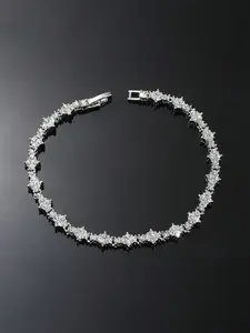 Crystal Tennis Bracelet, Unisex Fashion Accessory, Hip-Hop Style, Elegant Design, Perfect Gift for Birthdays & Special Occasions, Cubic Zirconia Bracelet, Exquisite Trendy Bracelet