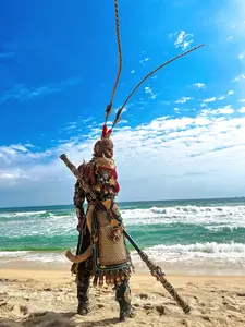 Black Myth Wukong 1:1 Restoration of The Ruyi Jingu Bang, Retractable，Sun Wukong Staff, Built from Pure Aluminum, Peripheral Game Model Collecting Art