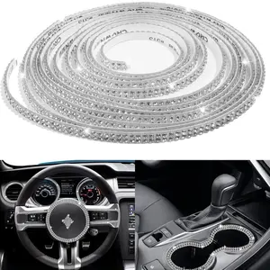 Self-Adhesive Crystal Car Interior Trim Strip, Shiny DIY Auto Decoration Sticker, Handmade Car Diamond Decal for Vehicle Accessories, Car Decorations, Car Accessory