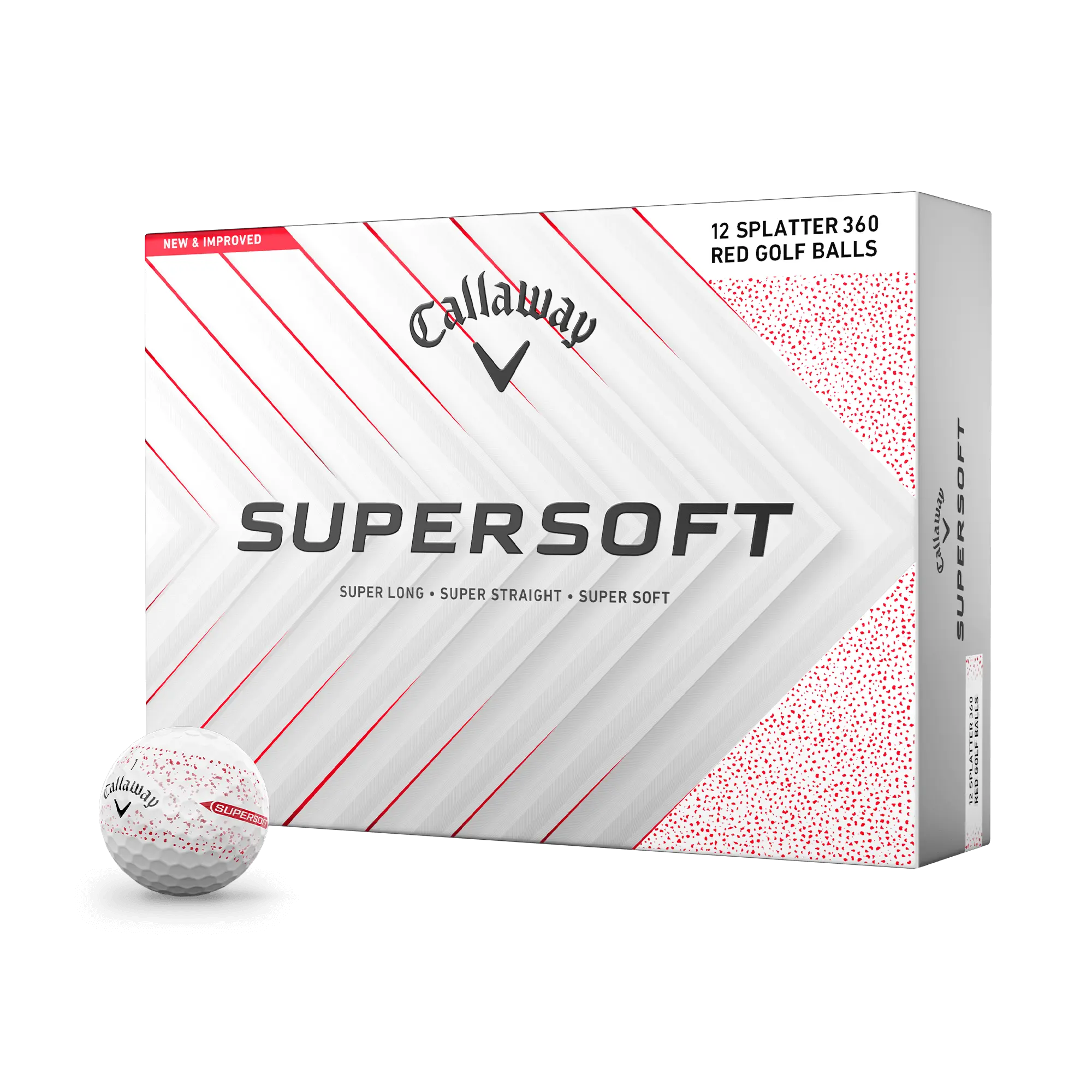 Callaway Golf Supersoft Splatter 360 Red Golf Balls
