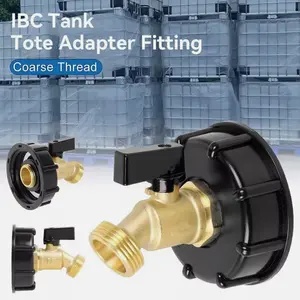 275 330 Gallon IBC Tote Water Tank Adapter 2" Brass Hose Faucet Valve Connector - Compatible with IBC Totes