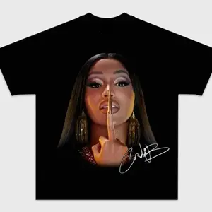 CARDII B T-shirt, rapper shirt, big face hoodie, men's gift, women's gift, fan gift, rap merchandise shirt, patterned T-shirt GN WZI SIZ