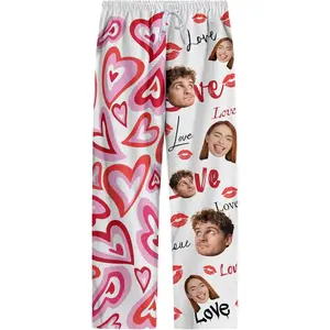 Personalized Pajama Pants for Men & Women – Custom Photo Pajamas – Matching Couple Pajamas for Valentine's Day T4