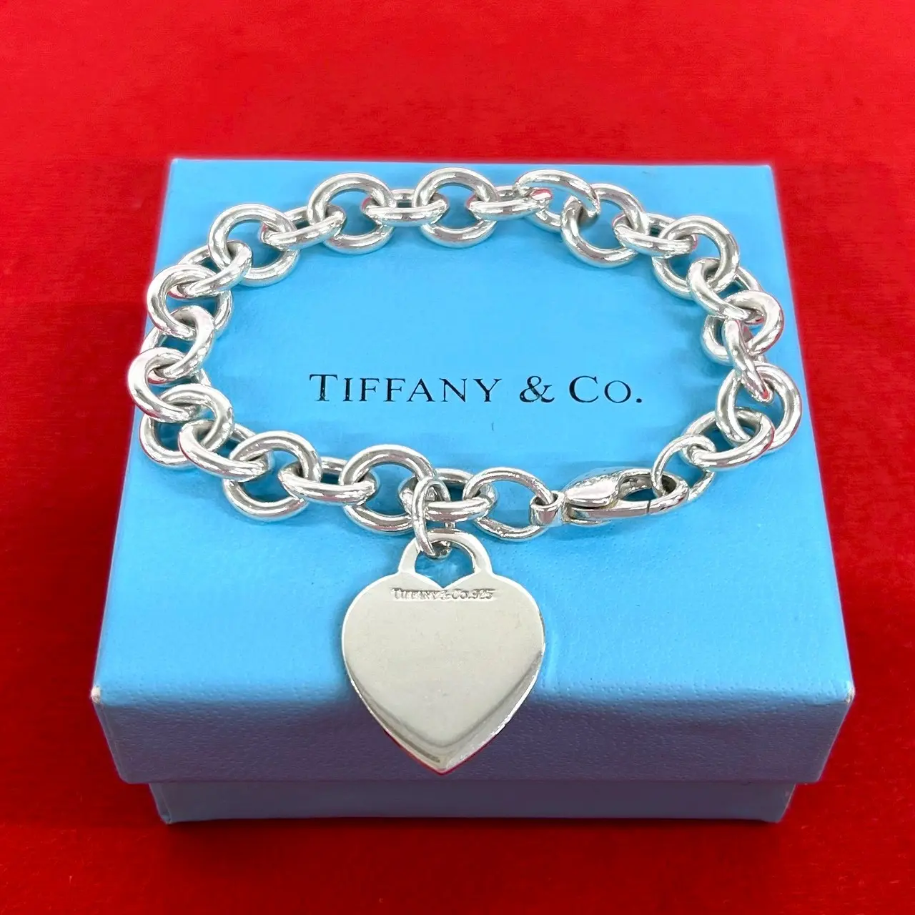 Pre-owned Tiffany & Co. Sterling Silver 925 (Ag925) Small Leather Goods Return To Tiffany Silver Bracelet