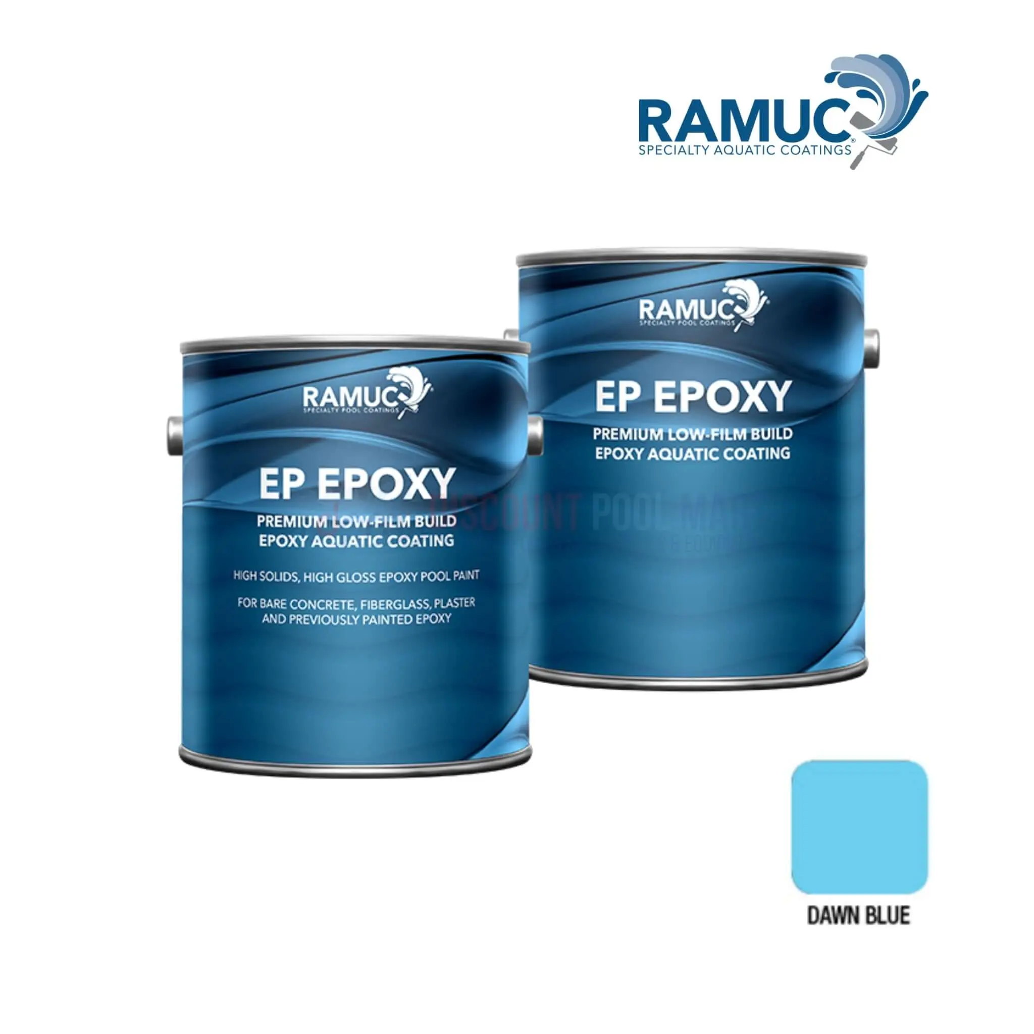 Ramuc Hi-Build Epoxy Premium Pool Paint | 2 Gallons | Dawn Blue | 912232802