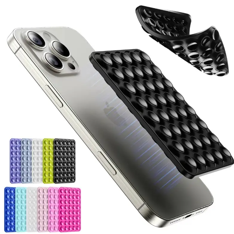 Octobuddy Silicone Suction Cup Universal Smartphone & Cellphone Stand - 2-Piece Adhesive 80-Strength Dual-Sided Grip Mount, Hands-Free Accessory for Selfies, Videos, Father's Day Gift
