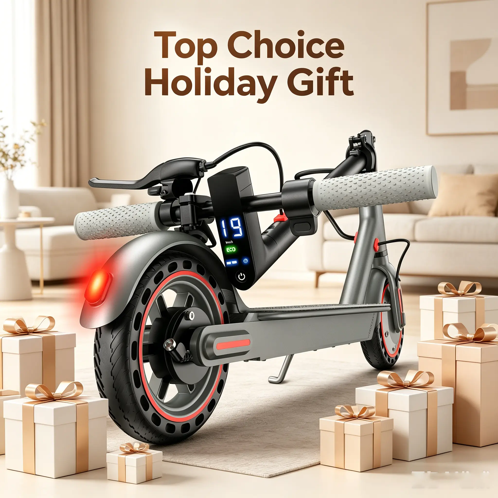 19MPH Max Speed Electric Scooter 8.5-Inch Explosion-Proof Tires 350W Brushless Motor 7.8Ah Battery 265 Lbs Max Load 3 Speed Modes Foldable Portable Front Rear Lights City Commuter App Smart Control