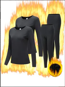 Women's Thermal Underwear Set Fleece-Lined Heat Retention Heating Tech Double Warmth Without Bulk Perfect for Ski Base Layer Daily Commute & Loungewear Super Versatile Outfit-Friendly Autumn Winter Warmth Must-Have