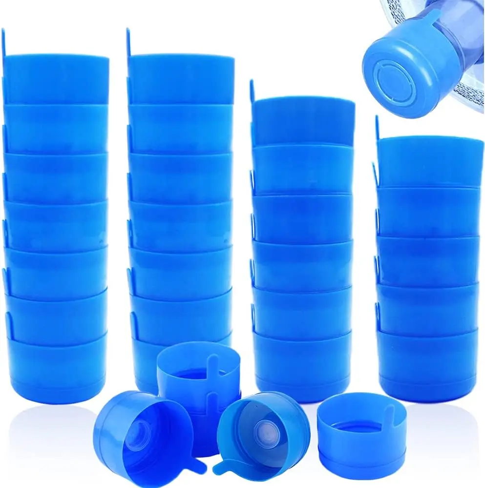 Sturdy Durable 30-Pack Non-Spill Plastic Bottle Covers, 55x35 mm Non-Drink Caps for 3-Gal & 5-Gal Water Jugs, Kitchenware Drinkware Accessory to Keep Contents Clean