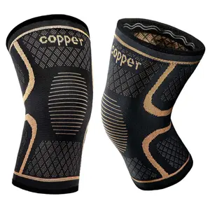 Unisex 2-Pack Copper Knee Compression Sleeves - Pain Relief, Arthritis, ACL, Meniscus Tear Support, Stabilization - Ideal for Running, Sports Recovery - Sports & Outdoor Protective Gear