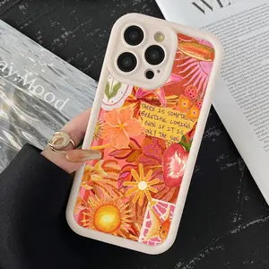 Retro Sun Tropical Floral Pattern Phone case for iPhone 16 Pro Max 15 Plus 14 13 12 11 BumperDrop Protaection Rugged Durable Back Cover fashion gift Full Body Protection Shockproof Soft Silicone Cover