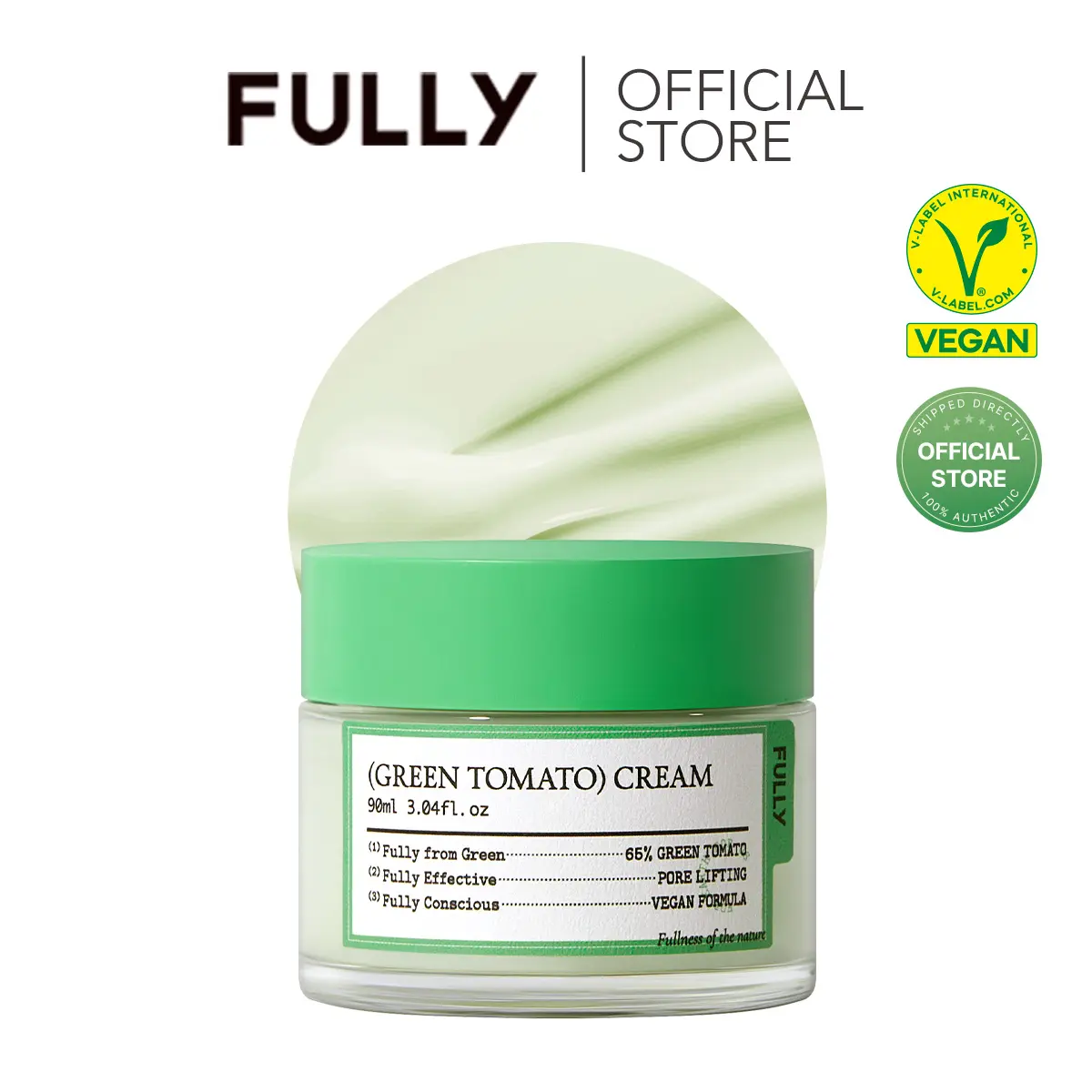 [Official Shop] Green Tomato Rejuvenating Firming Facial Cream - 65% Plant-Based Pore Lifting, Hydrating, Vegan, Cruelty-Free Moisturizer for Adults (3.04 fl oz)