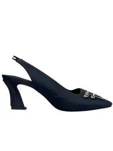 Fendi Black Ffreedom satin heels size 37