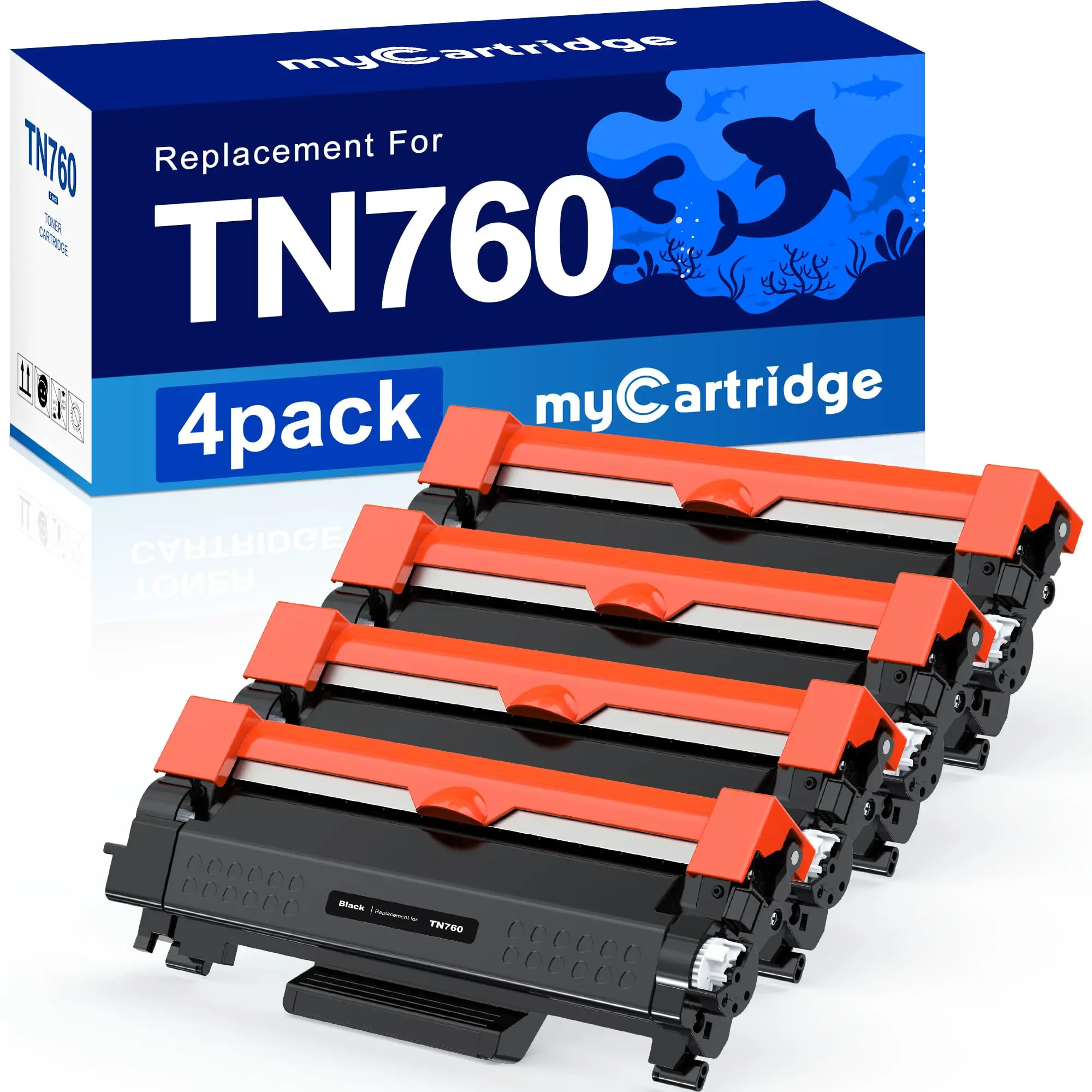myCartridge Compatible Toner Cartridge Replacement for Brother ,4 Pack Toner TN-730/TN-760