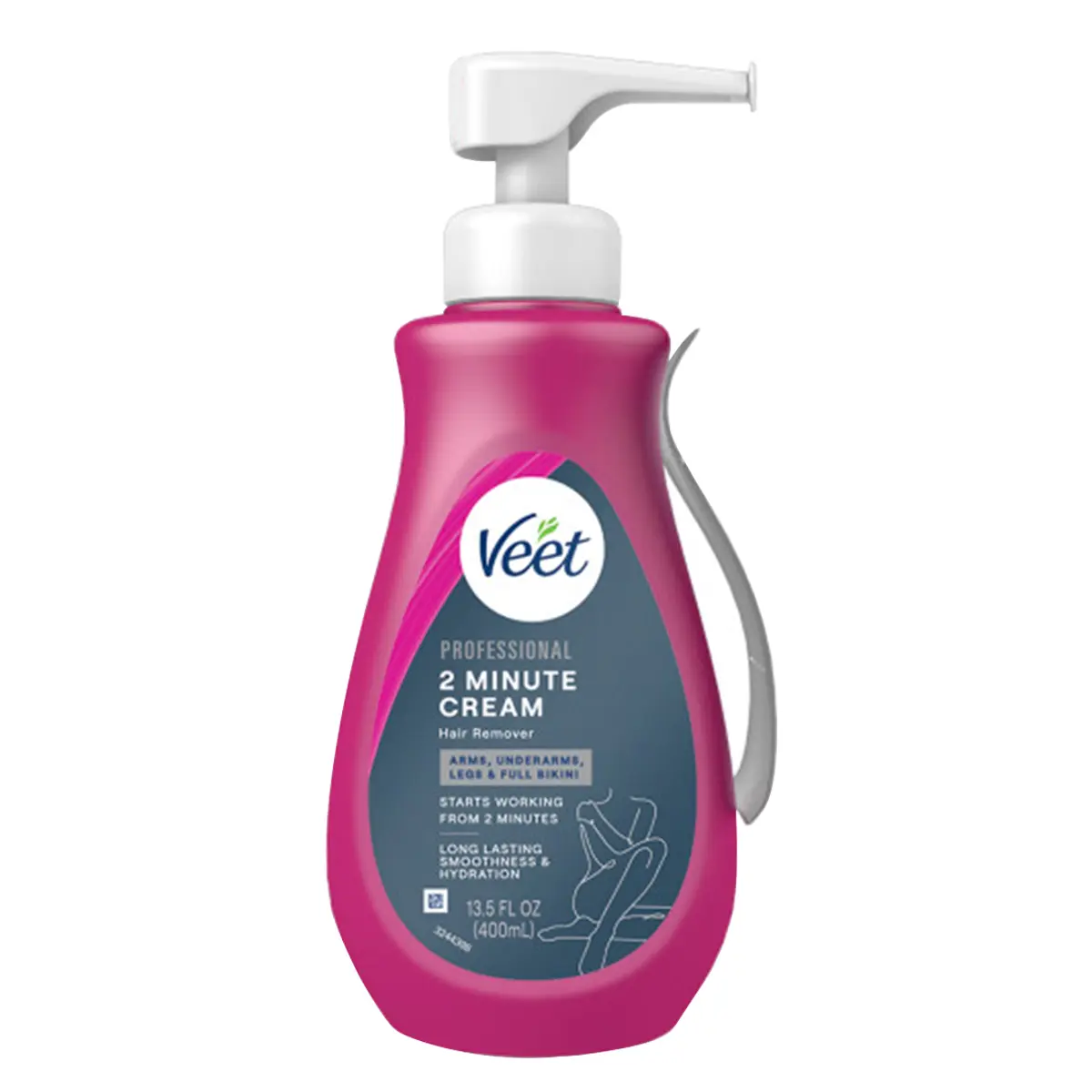 Veet Professional 2-Minute Hair Removal Cream with Shea Butter, Easy to Use on Legs, Arms, Underarms & Bikini, Dermatologically Tested for Sensitive Skin, 13.5 oz, Easy Hair Removal, Body Care, Bikini Line, Beauty Products