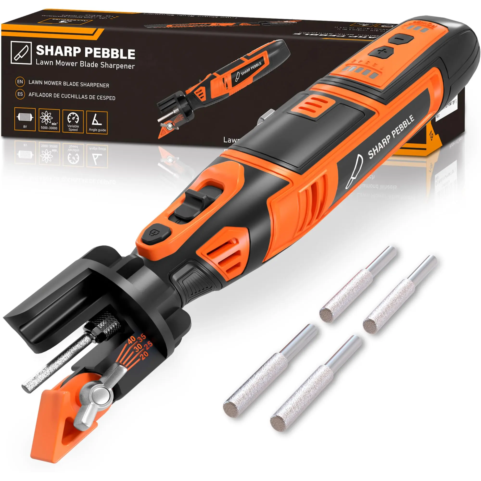 Sharp Pebble® Cordless Lawn Mower Sharpener Kit