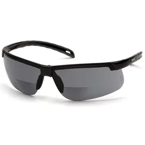 Pyramex Ever-Lite Reader Safety Glasses with Black Frame and Gray H2MAX Anti-Fog Lens