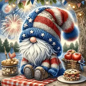 1pcs 5D DIY diamond painting kit, 5D diamond art set, DIY decoration, fireworks, gnome, food diamond painting kit with full round diamonds DIY, mosaic, diamond art, DIY art home decoration, Crafts, suitable for Halloween and Christmas.