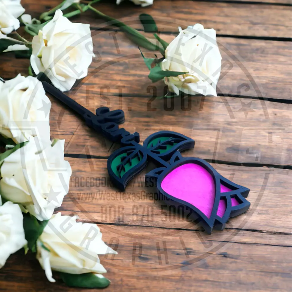 Custom Wood Personalized Rose