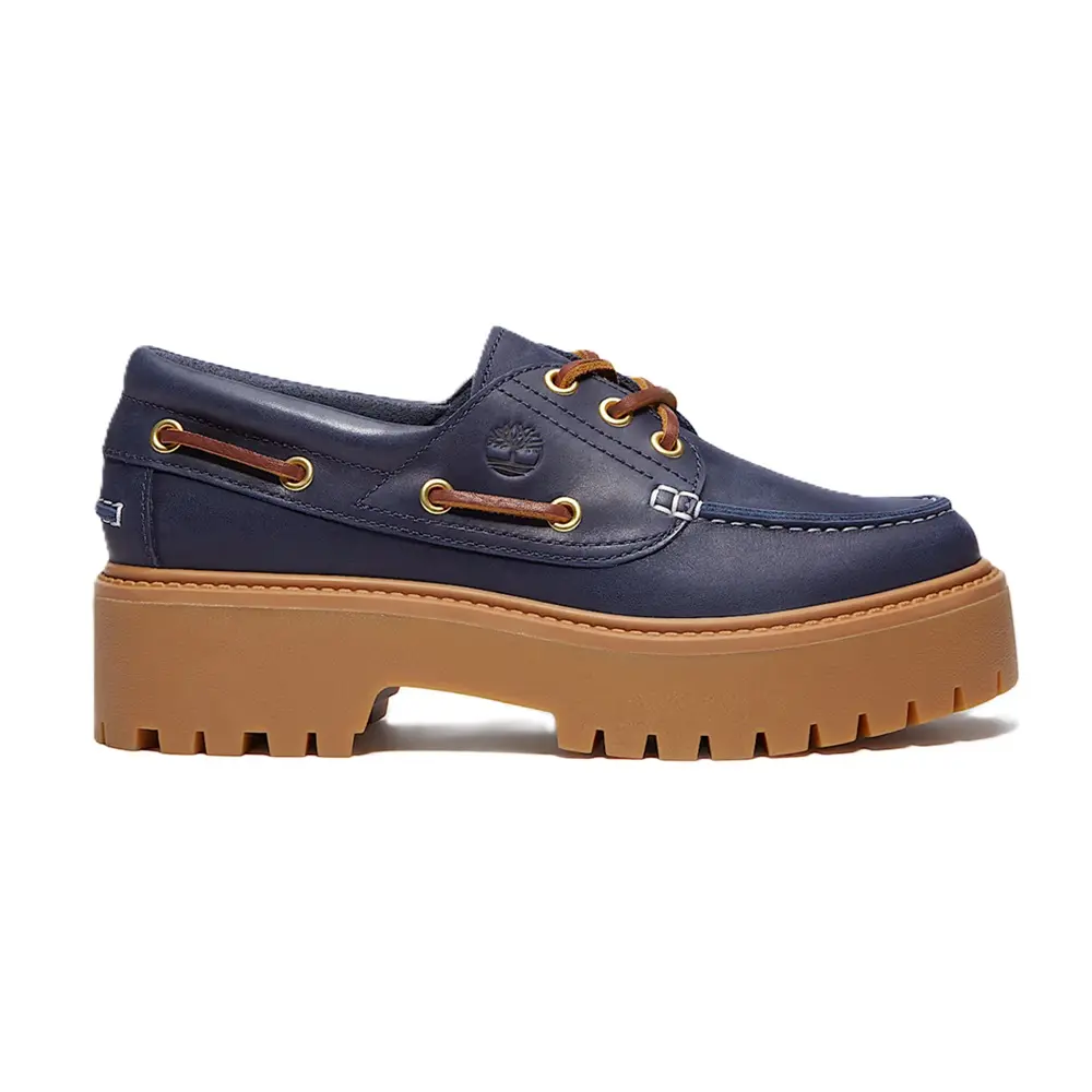 Women's Timberland Stone Street Platform Boat Shoe Dk Blue (TB0A2GVF EP1)