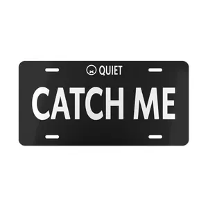 Quiet Racing Club - Aluminum Vanity "Catch Me" License Plate, Car Accessories, Custom License Plates,summervibes summervibes
