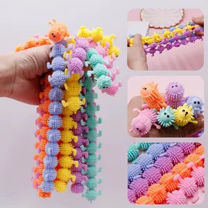 Caterpillar Pull Ring Dinosaur Unicorn Tpr Stress Relief Soft Gel Bracelet Fidget Band, Stress Relieving Accessory, Fun and Unique Design, Perfect for Anxiety Reduction, Stress Relief Fidgeting, Stress Relief Tools