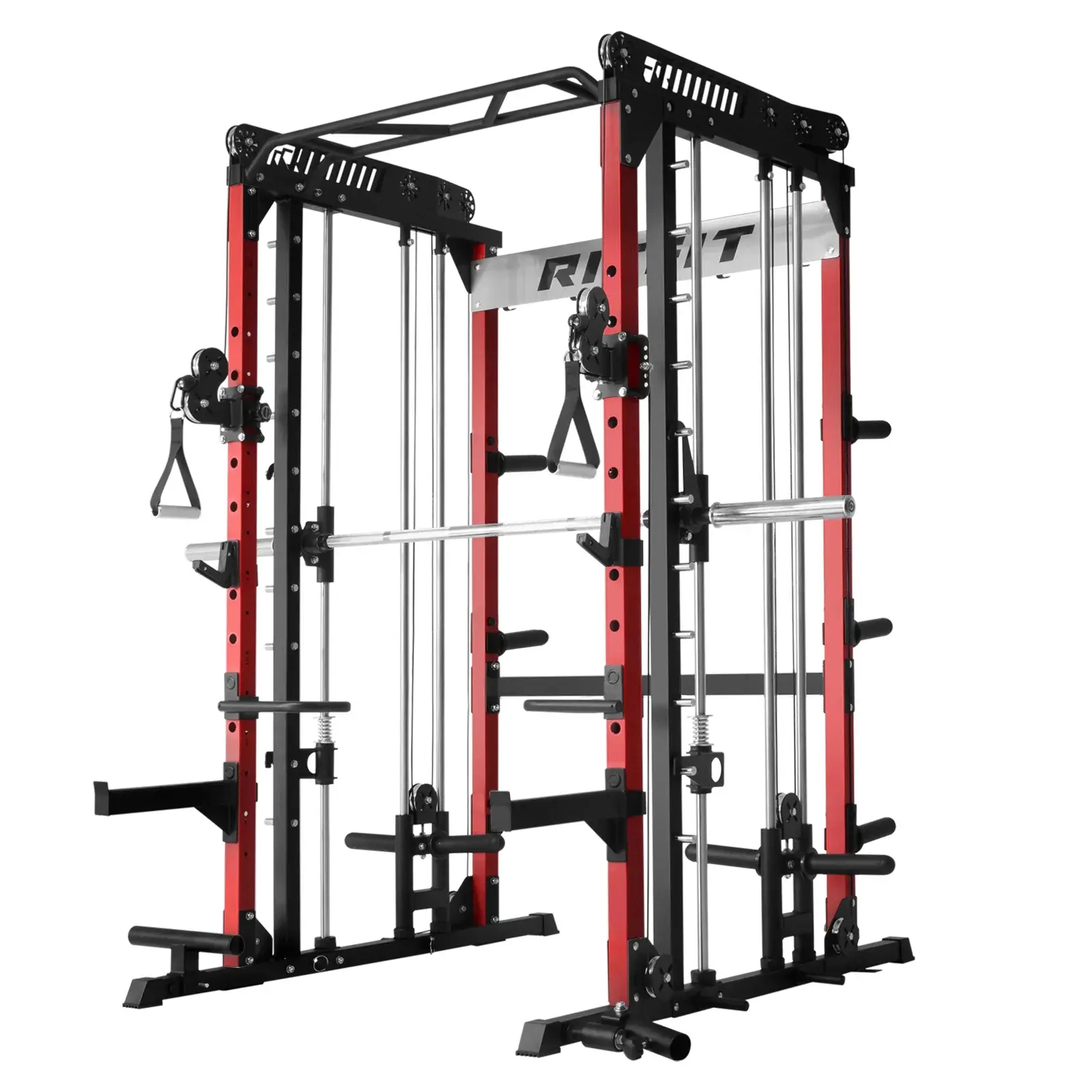 RITFIT M1 Pro/2.0 Multi-Functional Smith Machine Home Gym Rack, Modern Steel Frame, Powerful Storage System, Smooth Cable Crossover System, Lat Pulldown Machine for Strength Training, At Home Gym Equipment,summerwins
