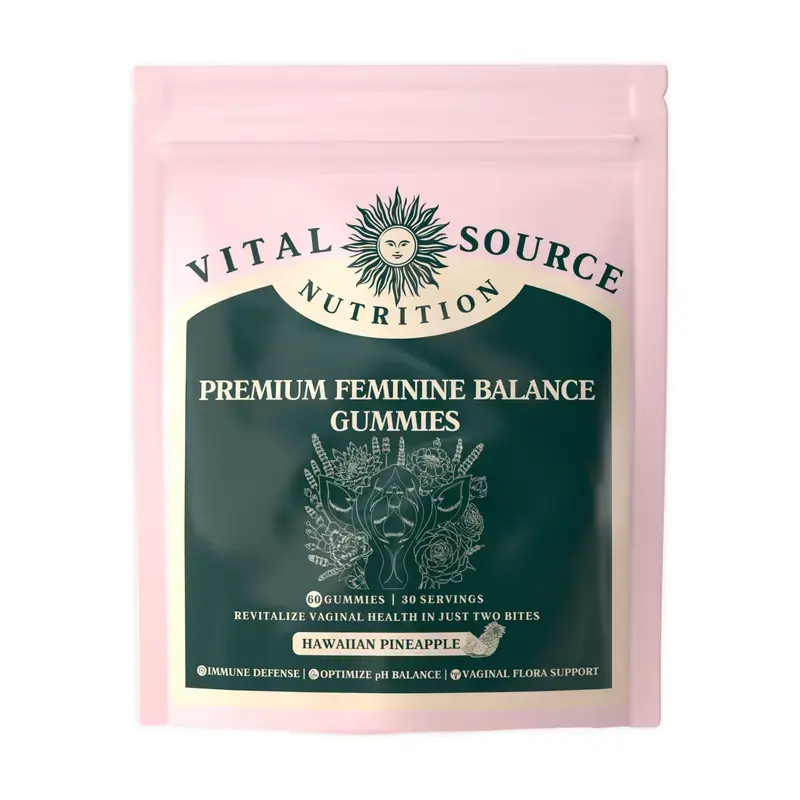 Feminine Balance Chewable Dietary Supplement Gummies - Vitamin C & Probiotics for Women’s Health, Hawaiian Pineapple Flavor, Wellness Supplement, Dietary Supplements