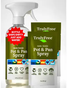 Truly Free Home Heavy Duty Pot & Pan Spray Foaming - Non-Toxic Plant-Powered Family Safe Cleaner - Hypoallergenic & Eco-Friendly - No Parabens or Phthalates - Biodegradable Septic-Safe Formula
