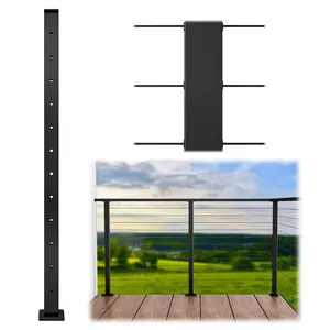 Muzata 42"x2"x2" (Post Body 41") Level-drilled Black Post PS02 BH4L