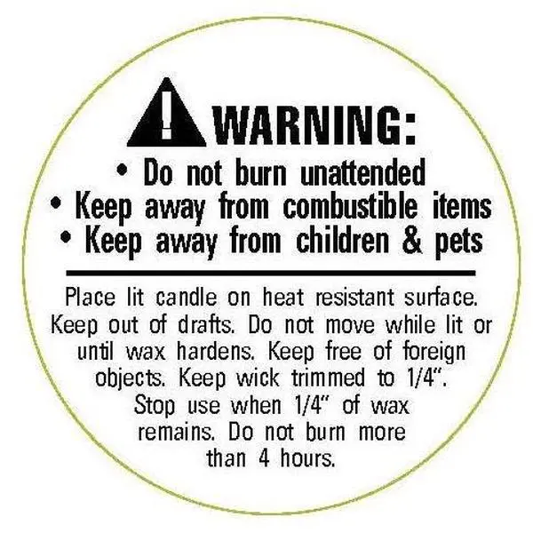 EAP Innovations 3" Candle Warning Labels, Bag of 100