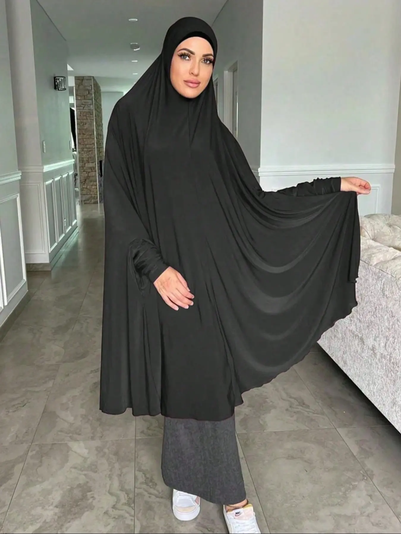 Women's Chiffon Beach Scarf, Versatile Arabic Casual Headscarf, Hijab, Wrap, Sun Protection Accessory for Abaya, Daily Use, All Seasons, Modesty