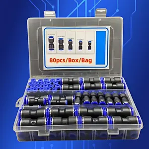 80pcs Quick Connect Air Hose Fittings for 4/6/8/10/12mm Tubes, Universal Thread, Leak Proof, Versatile Hose Installation, Easy Installation for Air Pipes