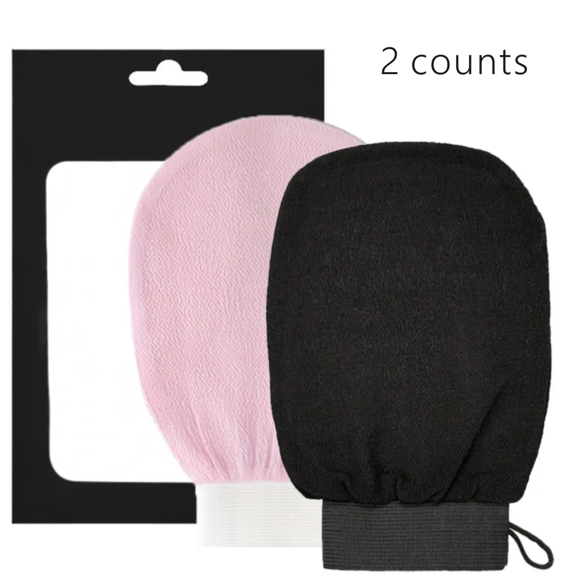 Deep Exfoliating Mitt, 2 Counts Reusable Body Wash Cleaner Mitts, Bath Exfoliating Mitts for Cleaning Skin, Removes Dead Skin and Dirt, Exfoliating Back Washcloth, Exfoliating Gloves, Exfoliating Tool