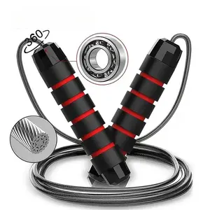 Premium Adjustable Jump Rope with High-Speed Ball Bearing Mechanism for Tangle-Free Skipping Ergonomic Foam Handles Ideal for Home Gym & Outdoor Fitness Routines