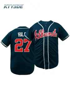 KTYSDE Men's #13 Acuna Atlanta Vintage Embroidered Baseball Jersey Athletic Tops