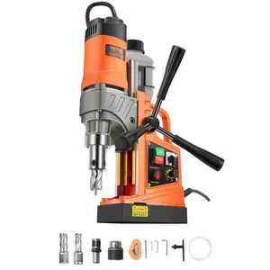 fathersdaygift VEVOR Magnetic Drill, 1450W Motor 1.6 in Boring Diameter, 2810 lbf Portable Electric Mag Drill Press, with 2 Coring Bits, Variable Speed, Drilling Machine for Metal Surface, Home Improvement Industry