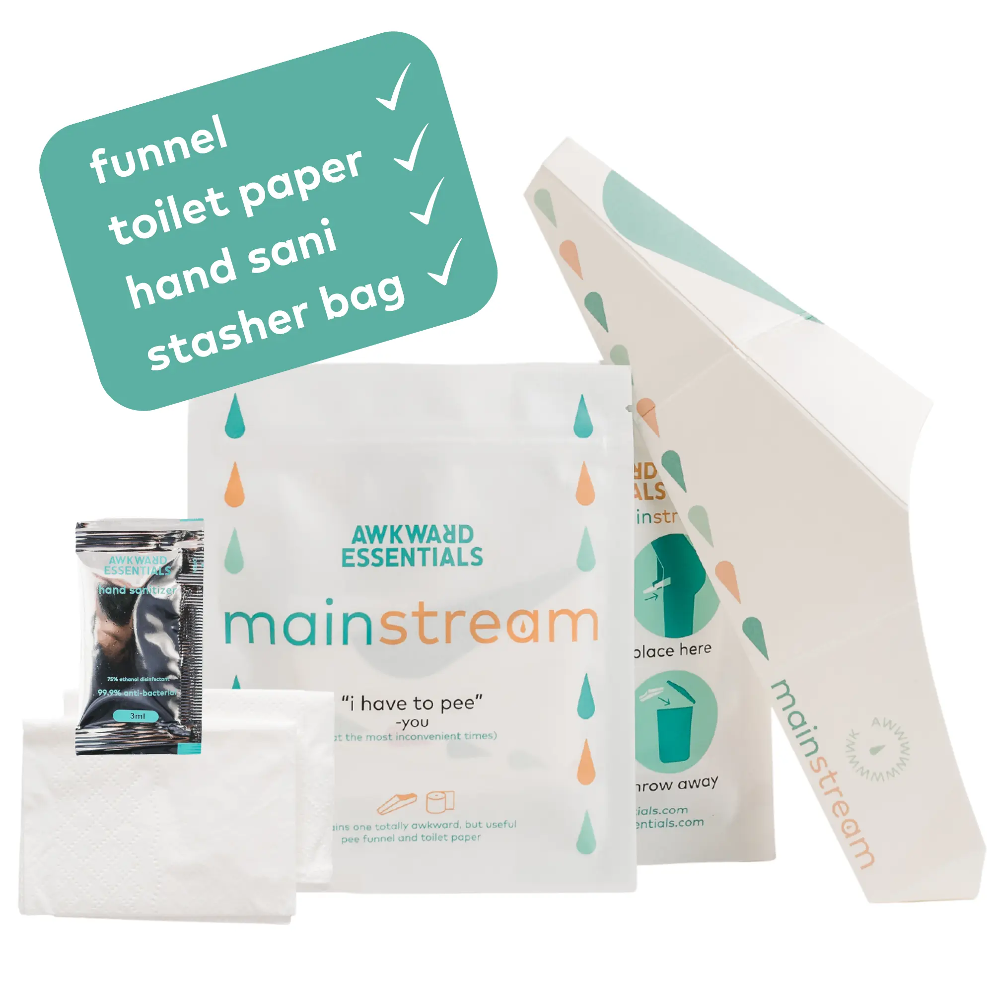 Mainstream Disposable Pee Funnel Kit