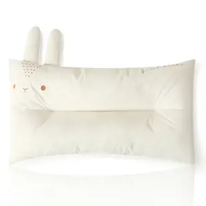 Toddler Bunny Pillow – Soft Cotton Toddler Sleeping Pillow, Machine Washable Supportive Travel Nap Pillow for Toddlers Age 2+ (Bunny Print)