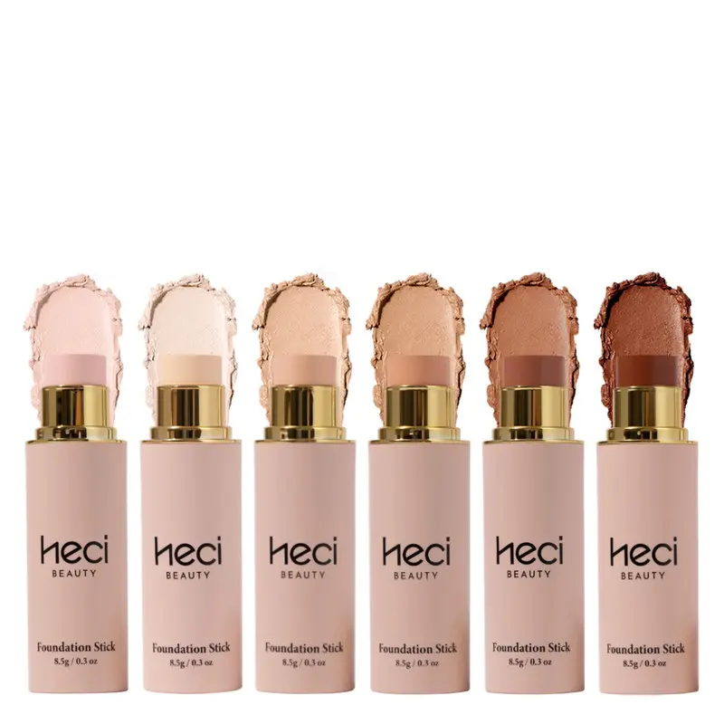 HECI BEAUTY Concealer Foundation Stick, Creamy Blendable Lightweight Makeup with 6 Buildable Shades, Softening Texture for All Skin Types, Versatile for Contour & Highlight, Creamy Blendable Makeup, Cosmetic, Smoothing, Even Skin Tone