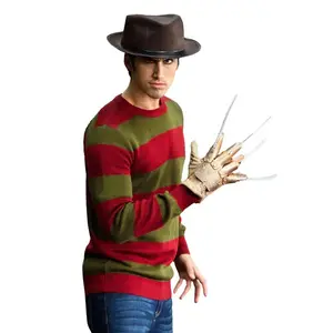 Striped Nightmare on Elm Street Freddy Adult Sweater