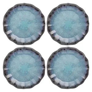 Olivia Blue Melamine Dinner Plates