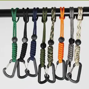 3 Counts Backpack Camping Anti-Loss Umbrella Rope, Emergency Key Lanyard, Outdoor Survival Strap, Durable & Convenient Design, Rope Carabiner