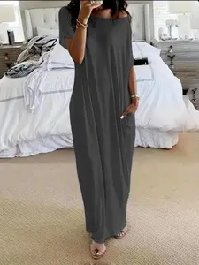 Women's Loose-Fit Batwing Long Dress, Soft Comfortable Home Wear Sleepwear & Loungewear, Elegant Victorian Style Nightgown, Perfect Gift Idea, Soft Casual Nightdress, Womenswear